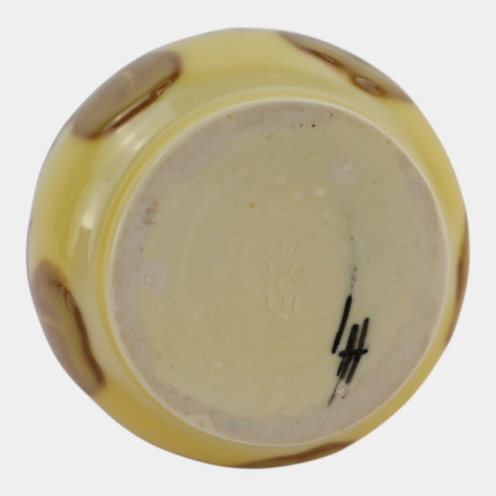 Rookwood 1952 Mid Century Modern Pottery Yellow Floral Ceramic Vase Holtkamp