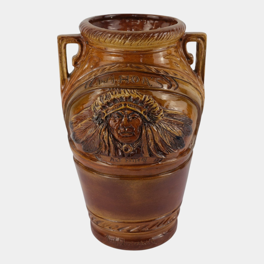 Rick Wisecarver Wihoa Studio Art Pottery 1999 Native American Scenic Floor Vase