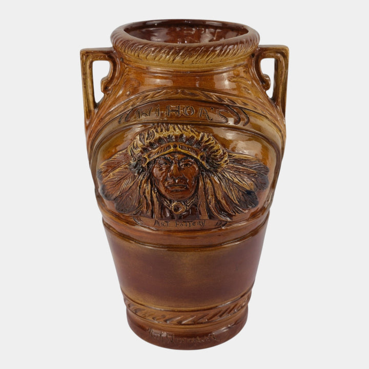Rick Wisecarver Wihoa Studio Art Pottery 1999 Native American Scenic Floor Vase