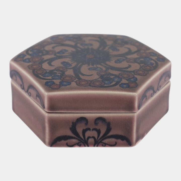 Rookwood 1923 Vintage Art Deco Pottery Purple Floral Ceramic Covered Box 2660D