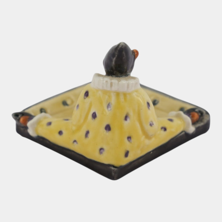 Rookwood 1928 Vintage Art Pottery Yellow Figural Clown Jester Tray 6026