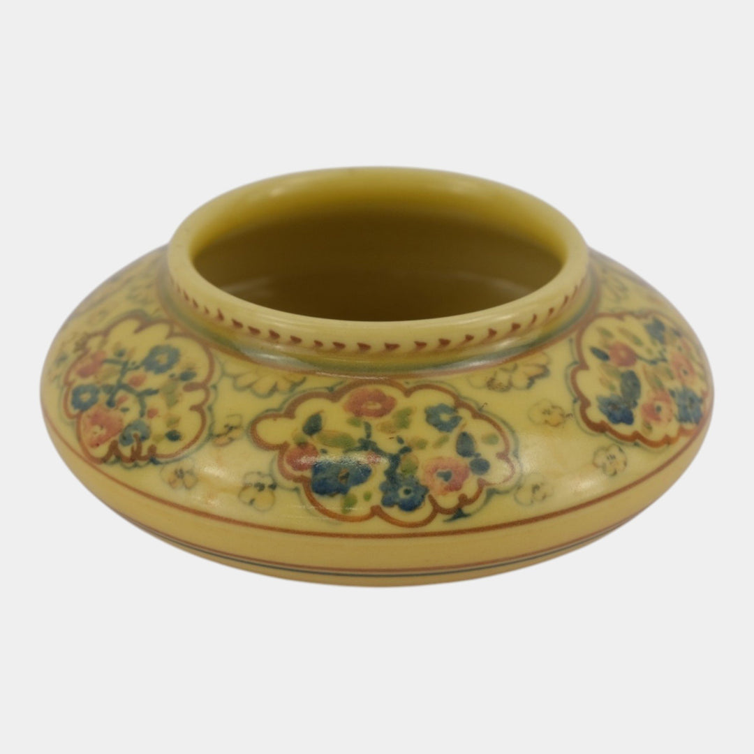 Rookwood 1922 Arts And Crafts Pottery Yellow Floral Decorated Bowl Hentschel