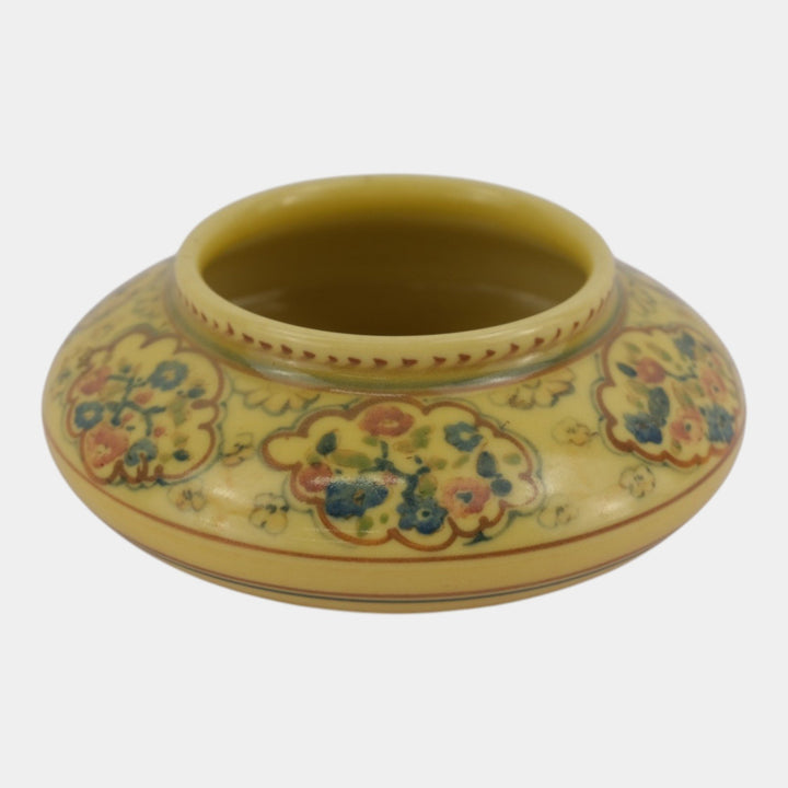 Rookwood 1922 Arts And Crafts Pottery Yellow Floral Decorated Bowl Hentschel