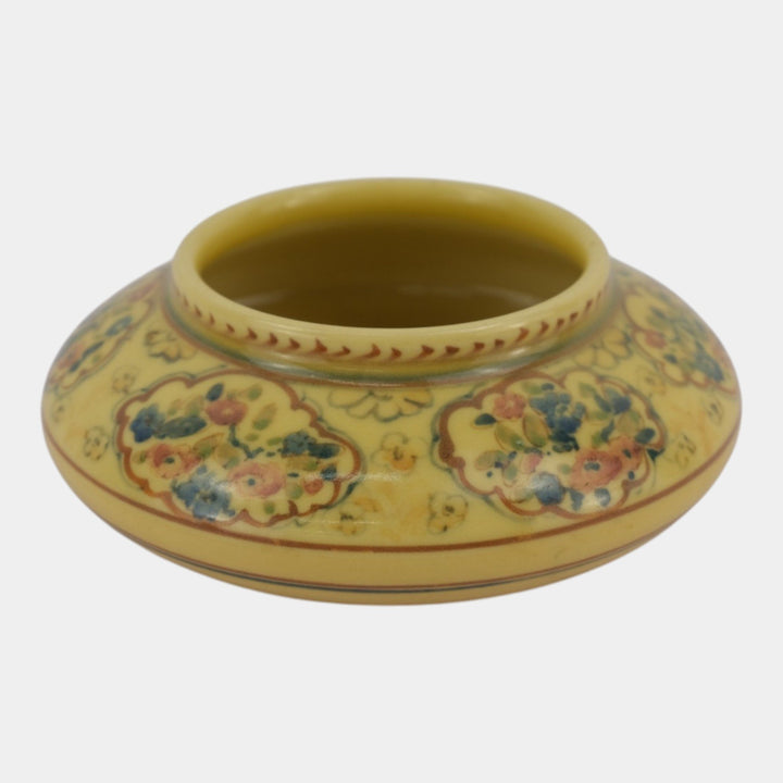 Rookwood 1922 Arts And Crafts Pottery Yellow Floral Decorated Bowl Hentschel