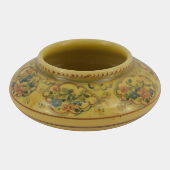 Rookwood 1922 Arts And Crafts Pottery Yellow Floral Decorated Bowl Hentschel