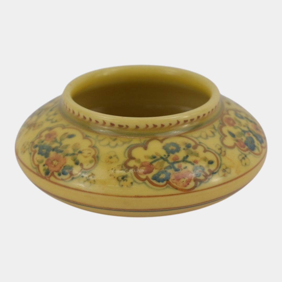 Rookwood 1922 Arts And Crafts Pottery Yellow Floral Decorated Bowl Hentschel