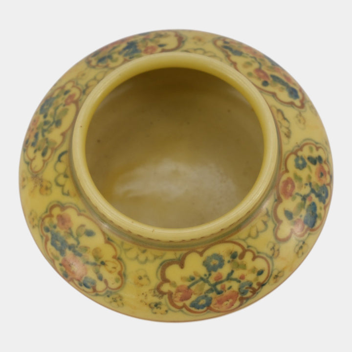 Rookwood 1922 Arts And Crafts Pottery Yellow Floral Decorated Bowl Hentschel