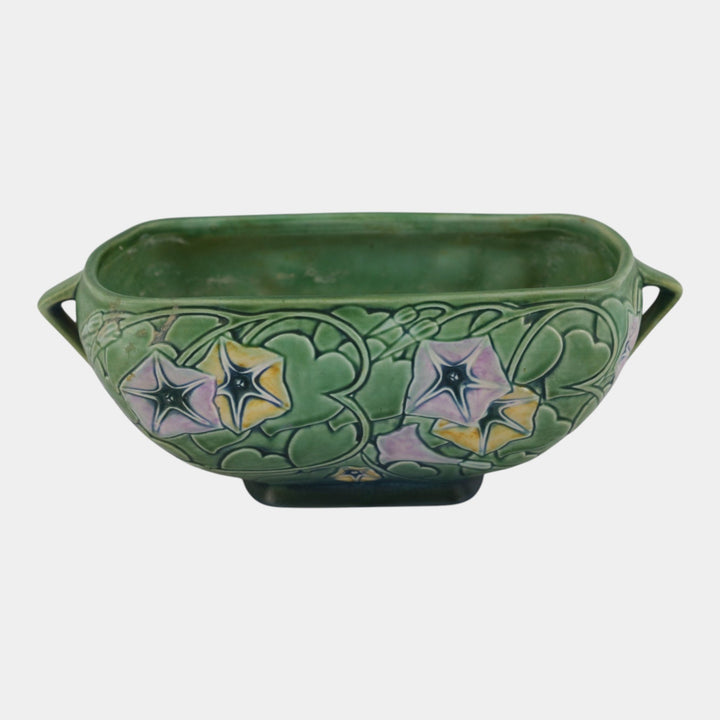 Roseville Morning Glory Green 1935 Vintage Art Pottery Ceramic Bowl 271-10