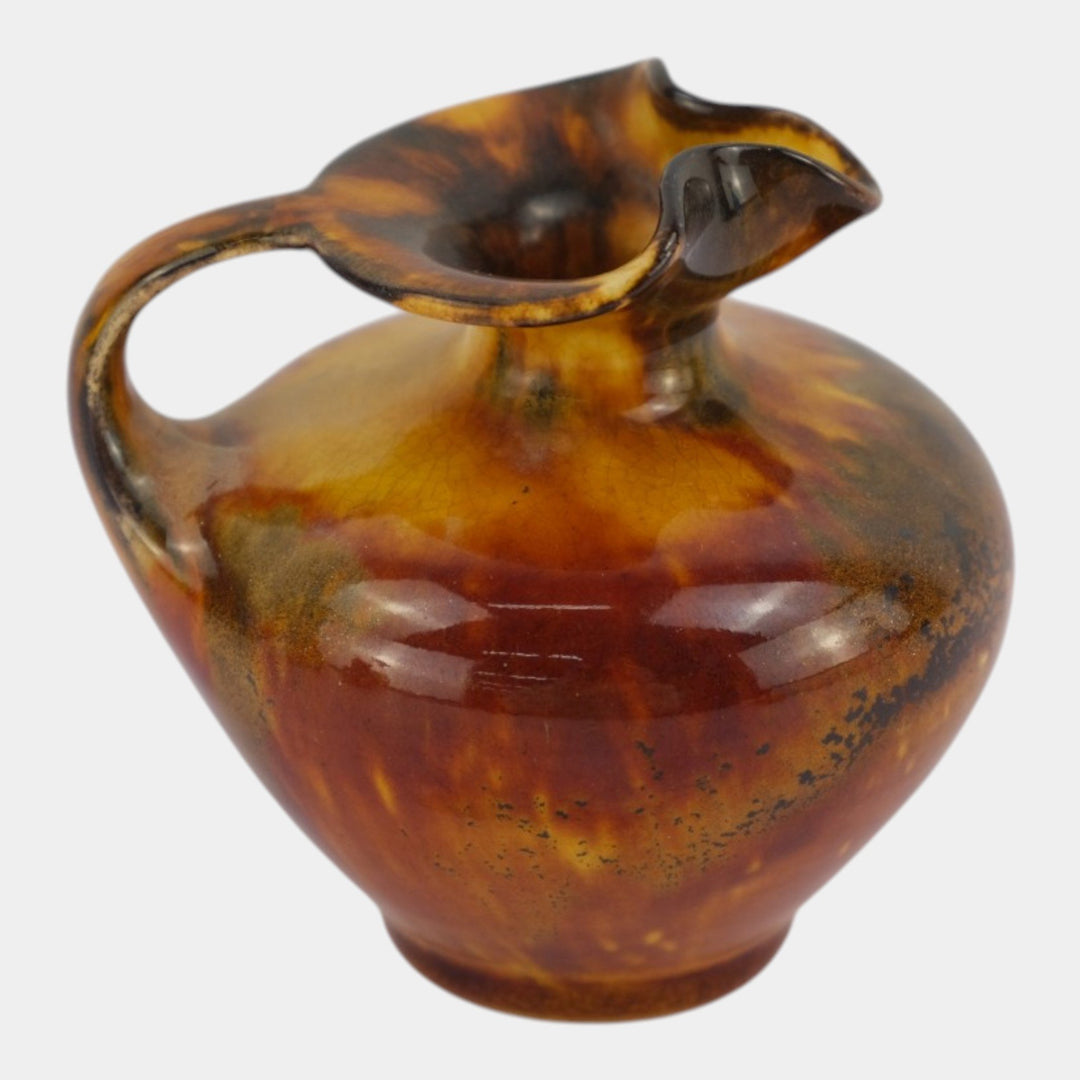 Teco Aventurine Metallic Glaze Vintage Arts And Crafts Pottery Ceramic Ewer