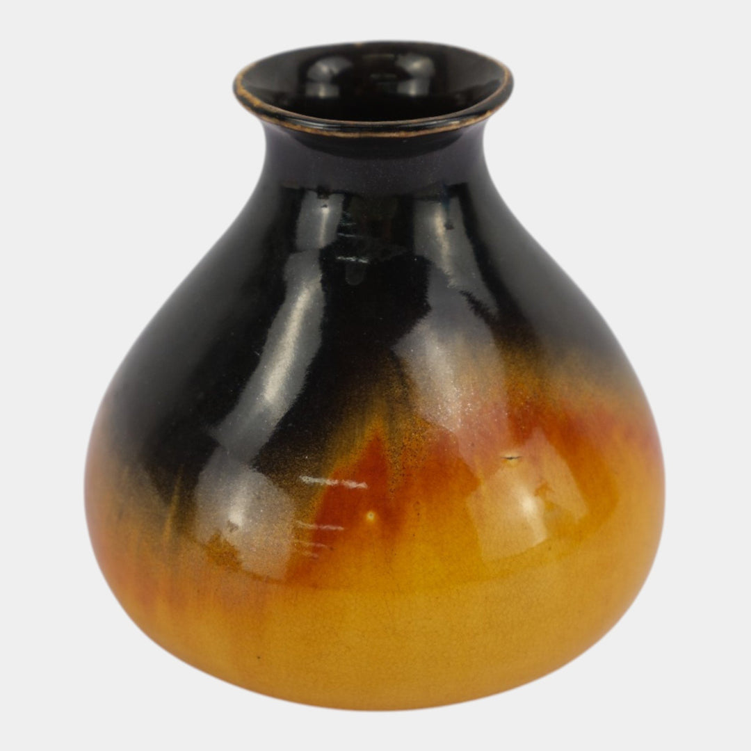 Teco Aventurine Metallic Glaze Vintage Arts And Crafts Pottery Ceramic Vase