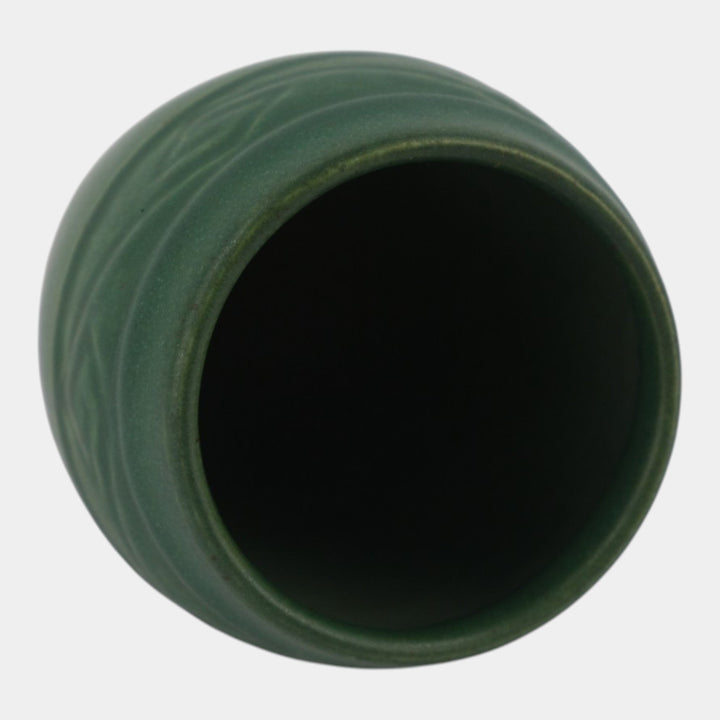 Rookwood 1909 Arts And Crafts Pottery Matte Green Geometric Band Vase 942E