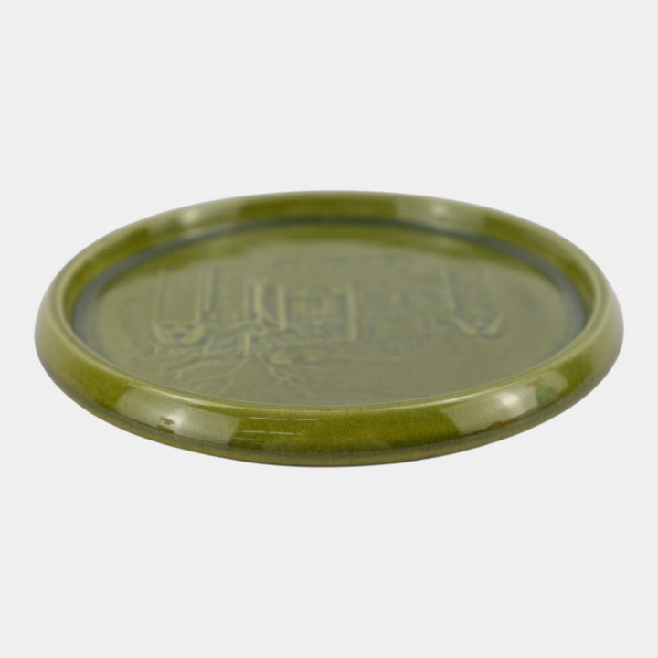 Rookwood 1958 Art Pottery Green Factory Advertising Dish Menzel