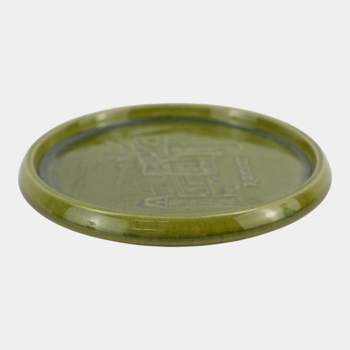Rookwood 1958 Art Pottery Green Factory Advertising Dish Menzel