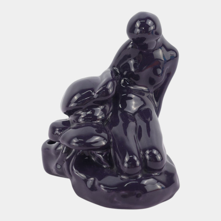 Rookwood 1921 Art Pottery Purple Mushroom Girl Flower Frog 2281