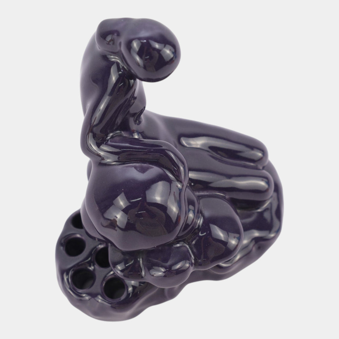 Rookwood 1921 Art Pottery Purple Mushroom Girl Flower Frog 2281
