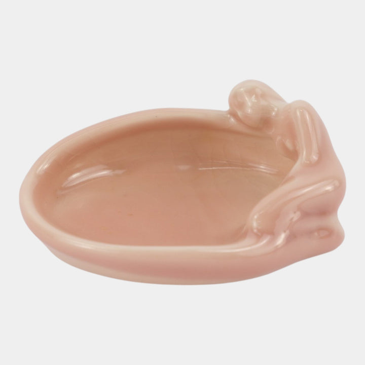 Rookwood 1955 Vintage Art Deco Pottery Pink Figural Nude Ceramic Pin Tray 2595
