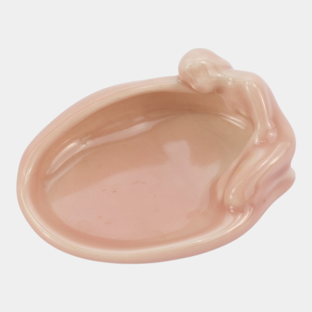 Rookwood 1955 Vintage Art Deco Pottery Pink Figural Nude Ceramic Pin Tray 2595