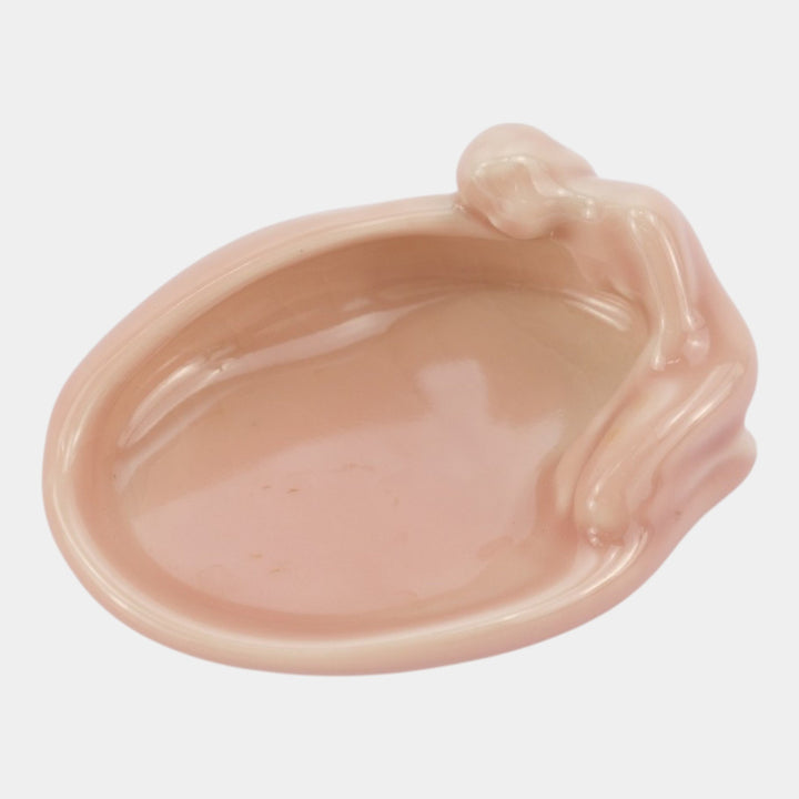 Rookwood 1955 Vintage Art Deco Pottery Pink Figural Nude Ceramic Pin Tray 2595
