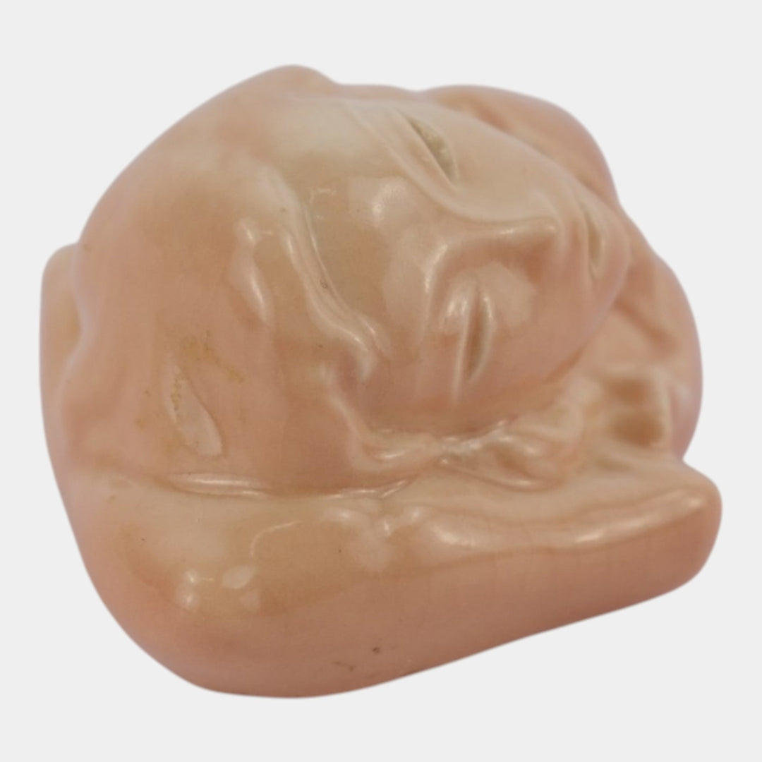 Kenton Hills Mid Century Modern Art Pottery Pink Woman Bust Paperweight Seyler