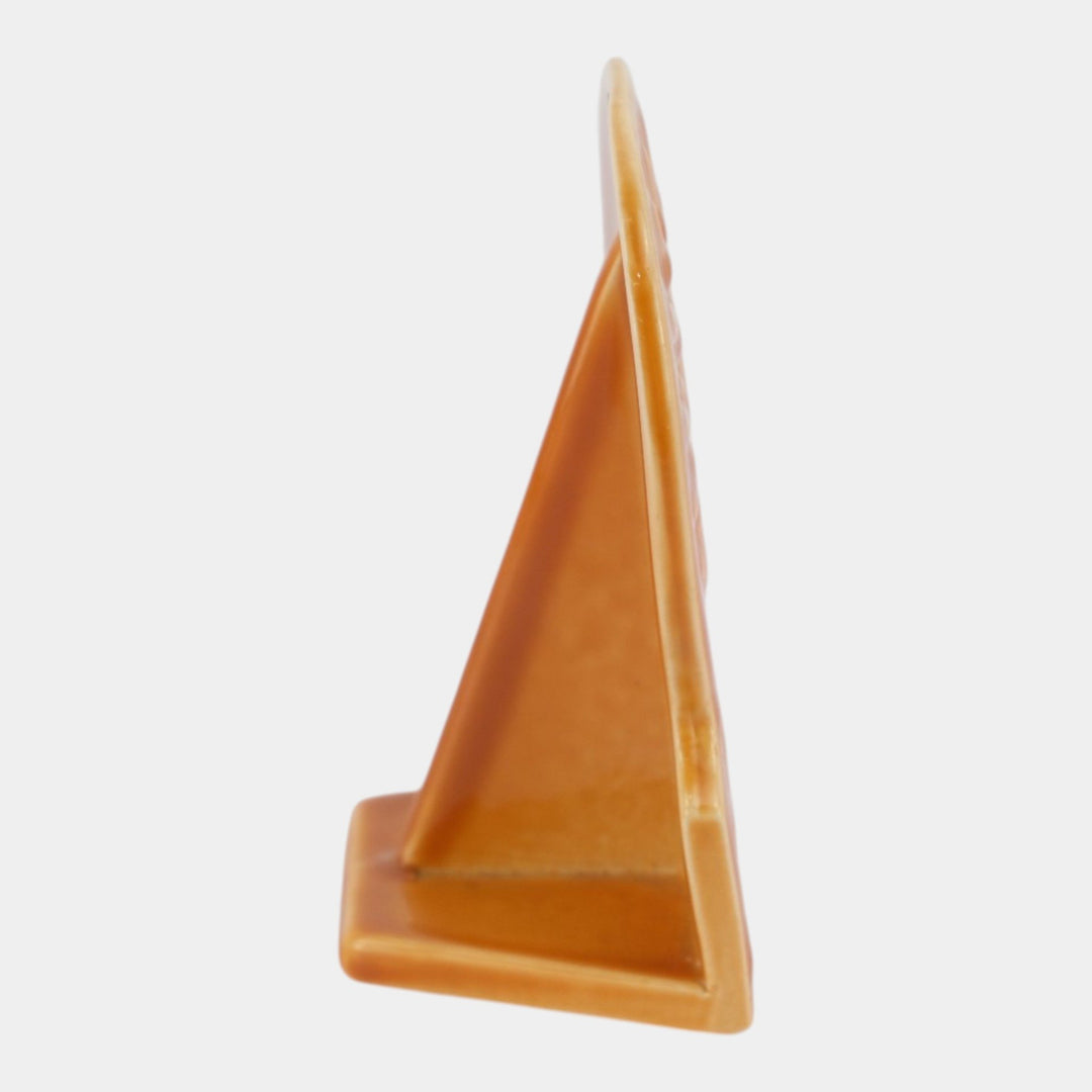 Rookwood 1965 Vintage Mid Century Modern Pottery Orange Ceramic Dealer Sign