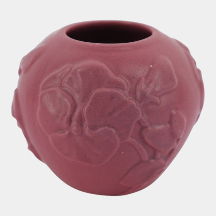 Van Briggle Vintage Art Pottery Persian Rose Orchid In Relief Vase
