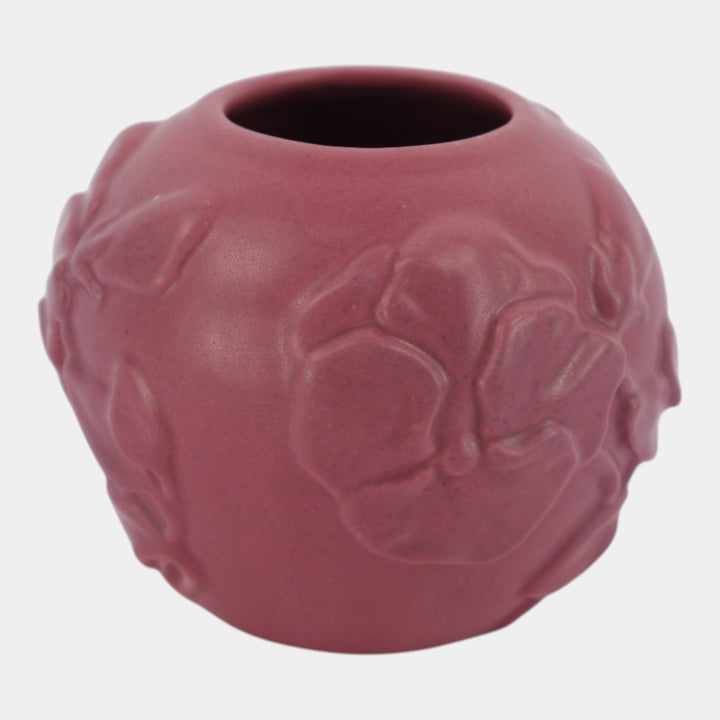 Van Briggle Vintage Art Pottery Persian Rose Orchid In Relief Vase