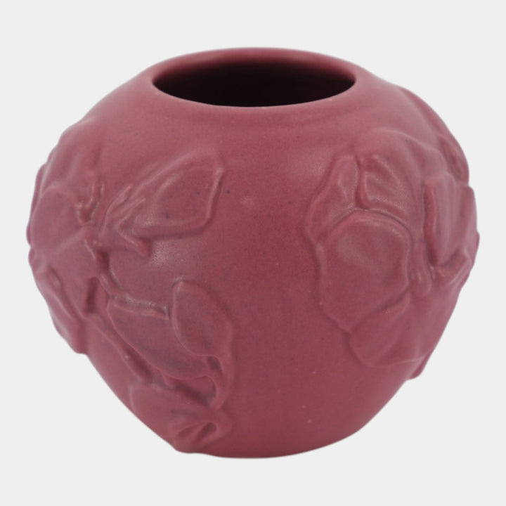 Van Briggle Vintage Art Pottery Persian Rose Orchid In Relief Vase