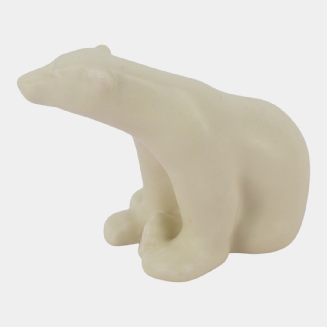 Rookwood 1949 Vintage Art Pottery White Ceramic Paperweight Polar Bear Figurine 6484