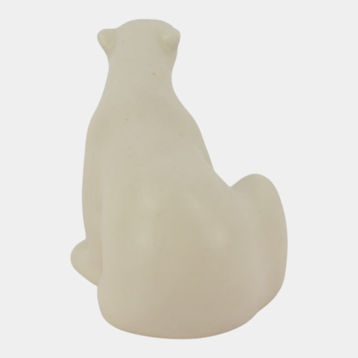 Rookwood 1949 Vintage Art Pottery White Ceramic Paperweight Polar Bear Figurine 6484