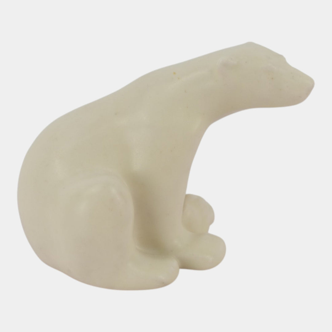 Rookwood 1949 Vintage Art Pottery White Ceramic Paperweight Polar Bear Figurine 6484
