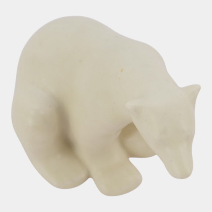 Rookwood 1949 Vintage Art Pottery White Ceramic Paperweight Polar Bear Figurine 6484