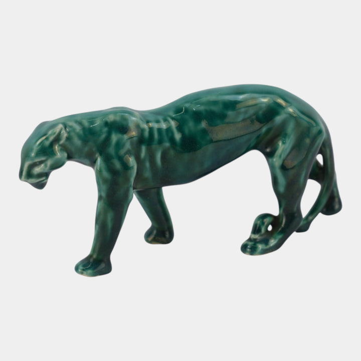 Rookwood 1946 Art Pottery Green Paperweight Leopard Panther Figurine 2563