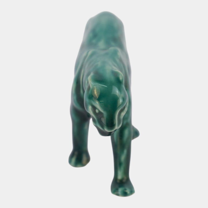 Rookwood 1946 Art Pottery Green Paperweight Leopard Panther Figurine 2563