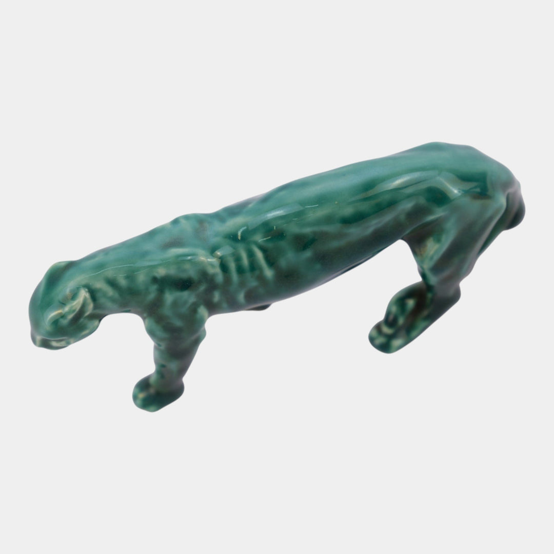 Rookwood 1946 Art Pottery Green Paperweight Leopard Panther Figurine 2563