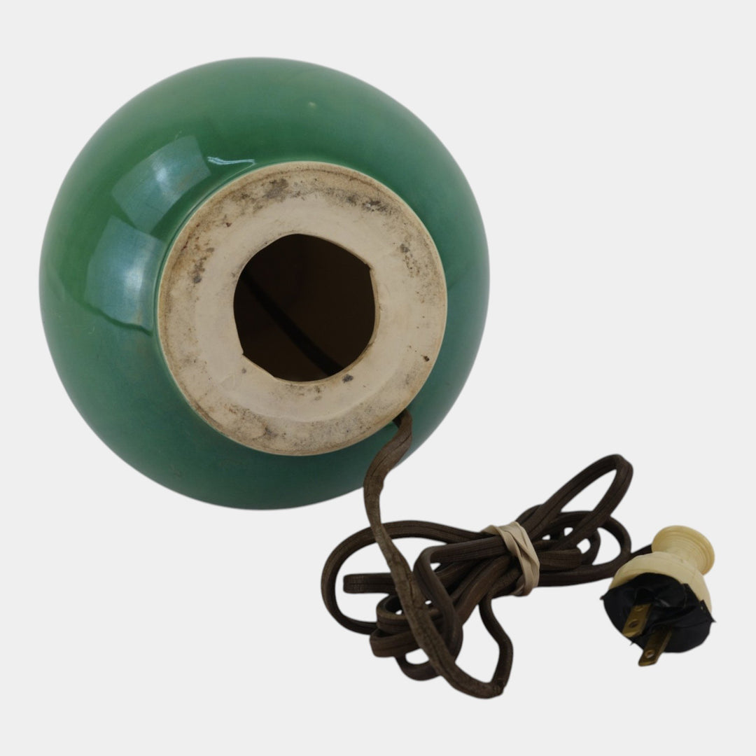 Red Wing Rumrill 1930s Vintage Art Pottery Green Ceramic Elephant Lamp
