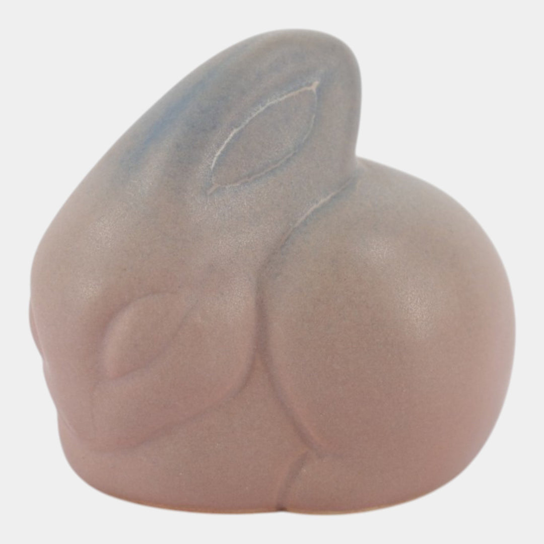 Van Briggle Vintage Pottery Dusty Rose Rabbit Paperweight Figurine