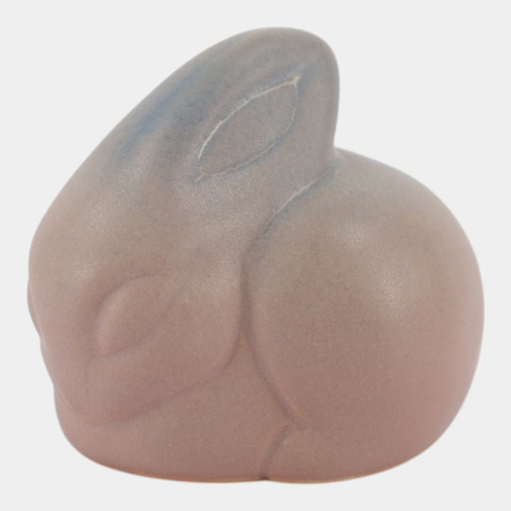 Van Briggle Vintage Pottery Dusty Rose Rabbit Paperweight Figurine