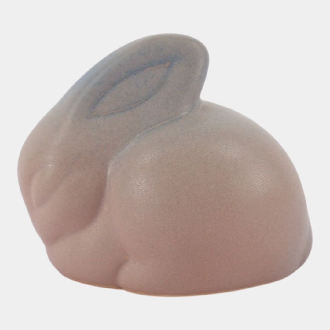 Van Briggle Vintage Pottery Dusty Rose Rabbit Paperweight Figurine