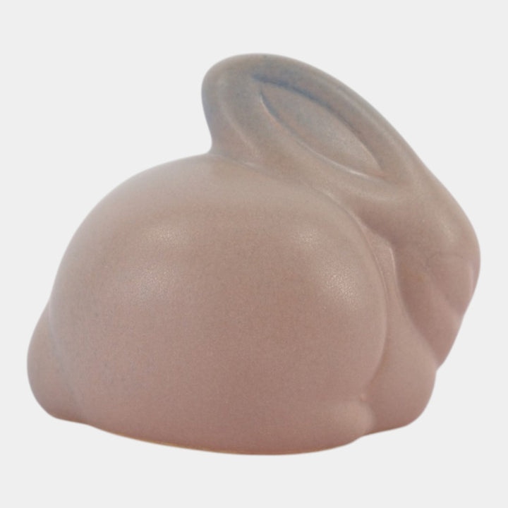 Van Briggle Vintage Pottery Dusty Rose Rabbit Paperweight Figurine