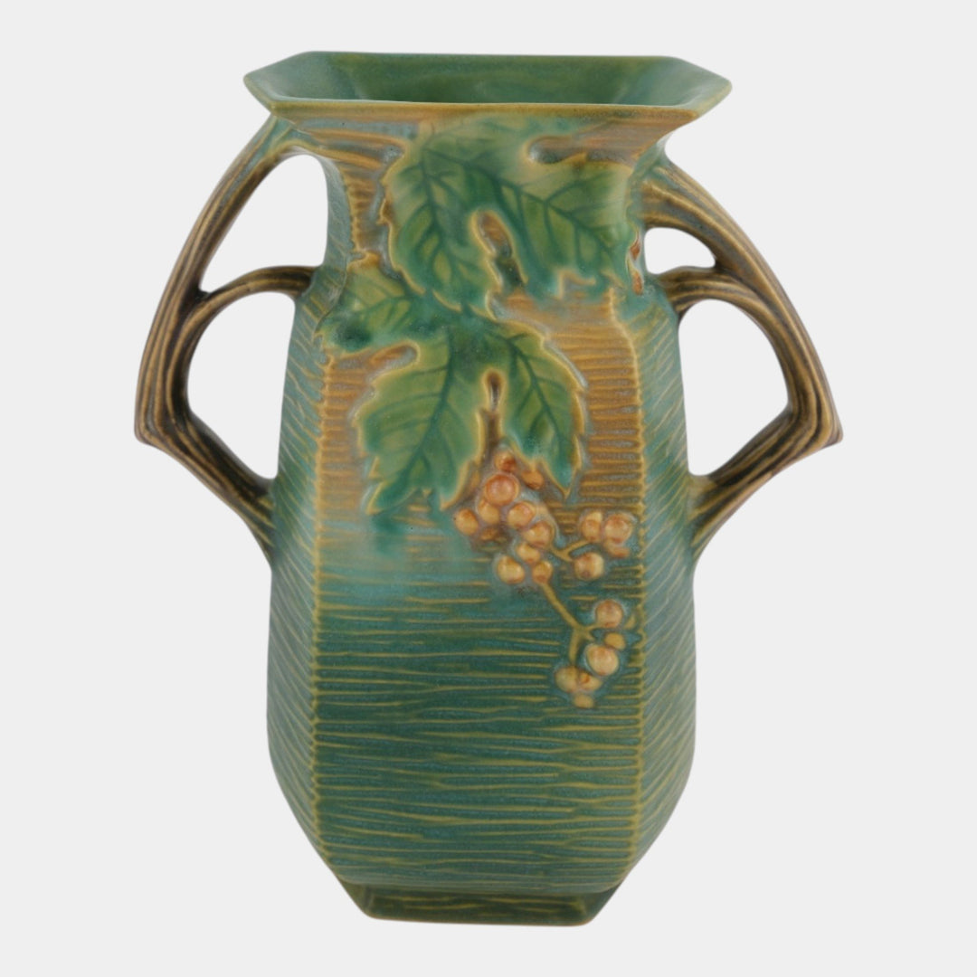 Roseville Bushberry Green 1941 Vintage Art Pottery Ceramic Vase 33-8
