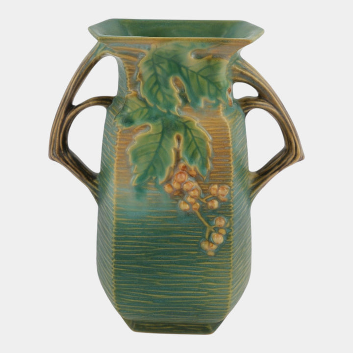 Roseville Bushberry Green 1941 Vintage Art Pottery Ceramic Vase 33-8