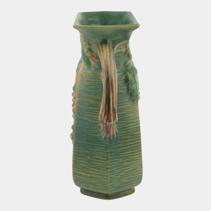 Roseville Bushberry Green 1941 Vintage Art Pottery Ceramic Vase 33-8