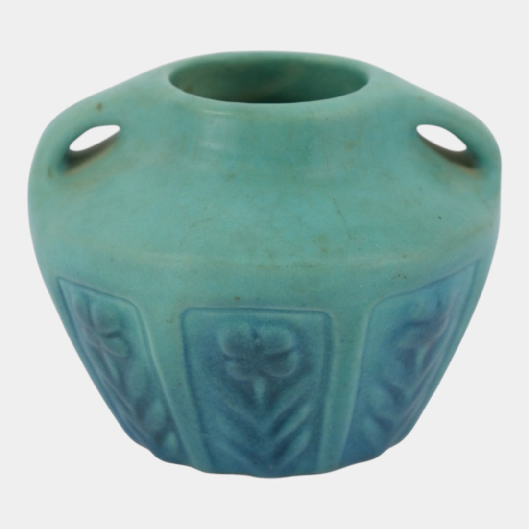 Van Briggle 1930s Vintage Arts And Crafts Pottery Blue Ceramic Flower Vase 522 - Just Art Pottery