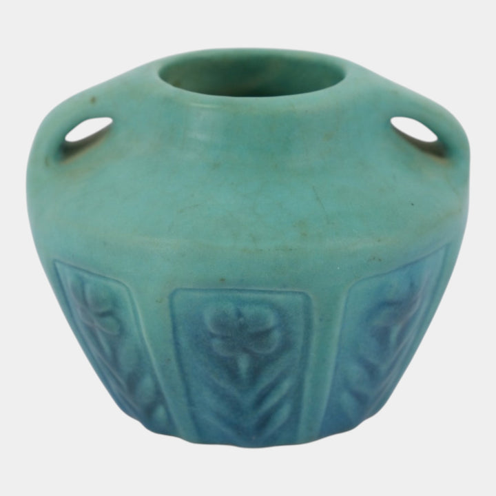Van Briggle 1930s Vintage Arts And Crafts Pottery Blue Ceramic Flower Vase 522 - Just Art Pottery