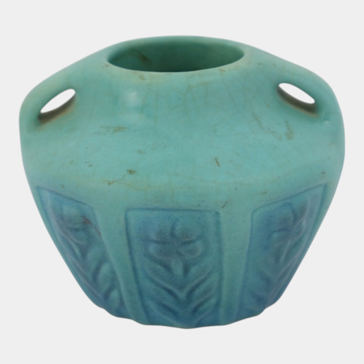 Van Briggle 1930s Vintage Arts And Crafts Pottery Blue Ceramic Flower Vase 522 - Just Art Pottery