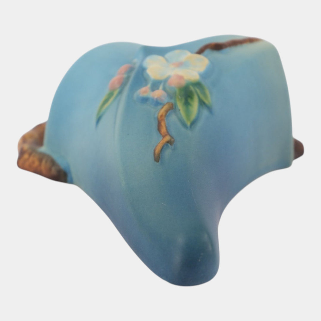 Roseville Apple Blossom Blue 1949 Vintage Art Pottery Ceramic Wall Pocket 366-8
