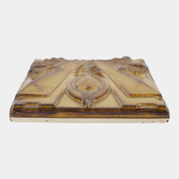 Motawi Tileworks Archer Golden Brown Arts And Crafts Relief Art Pottery Tile
