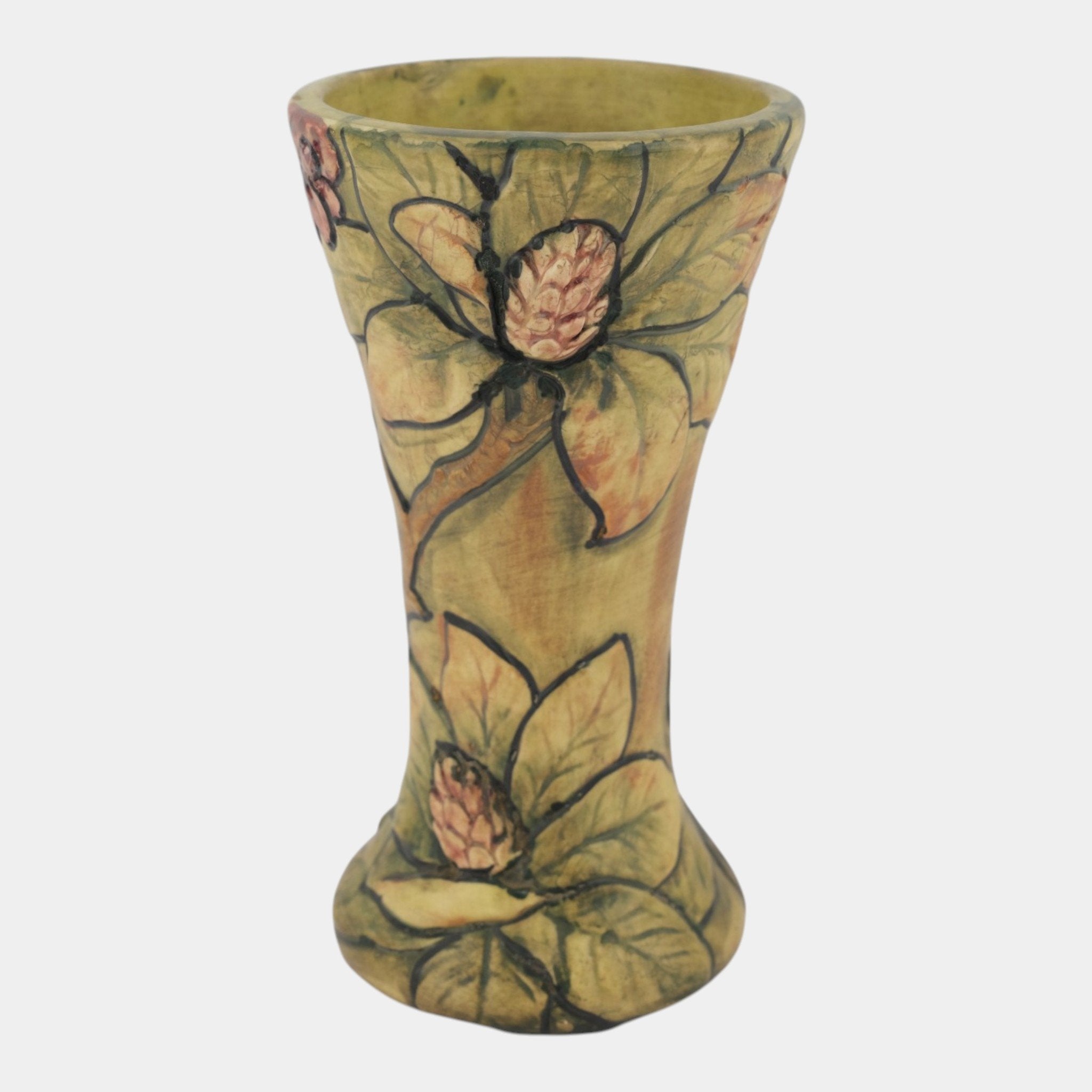 Weller Flemish 1920s Vintage Art Pottery Rhododendron Ceramic