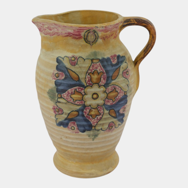 Weller Barcelona 1920s Vintage Art Pottery Spanish Design Ceramic Pitcher