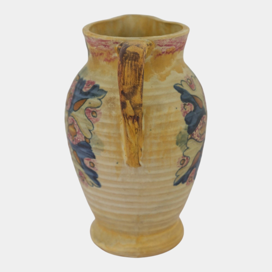Weller Barcelona 1920s Vintage Art Pottery Spanish Design Ceramic Pitcher